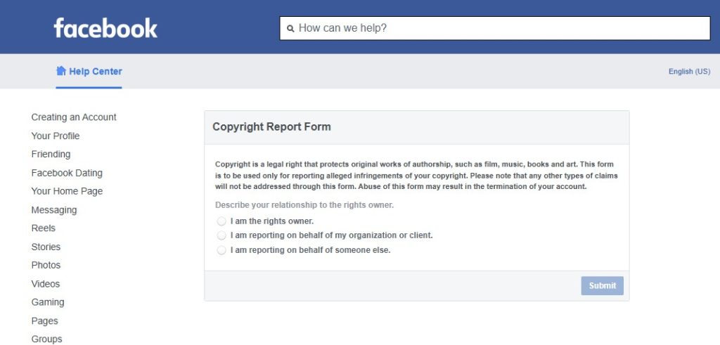 facebook-report-form